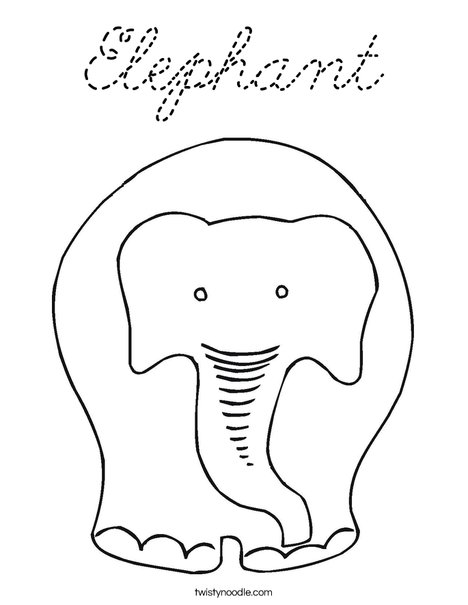 Grey Elephant Coloring Page