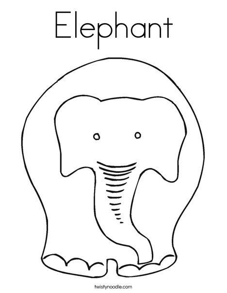 Grey Elephant Coloring Page