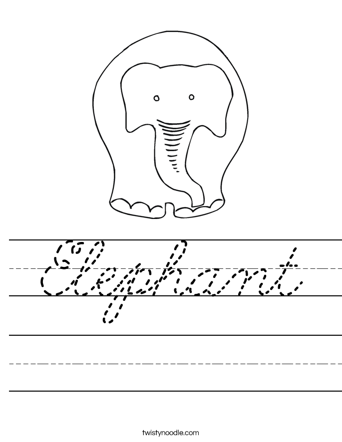 Elephant Worksheet
