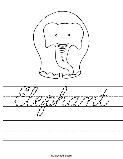 Grey Elephant Worksheet