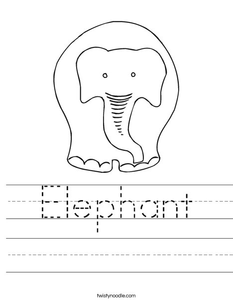 Grey Elephant Worksheet