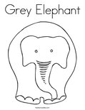 Grey Elephant Coloring Page