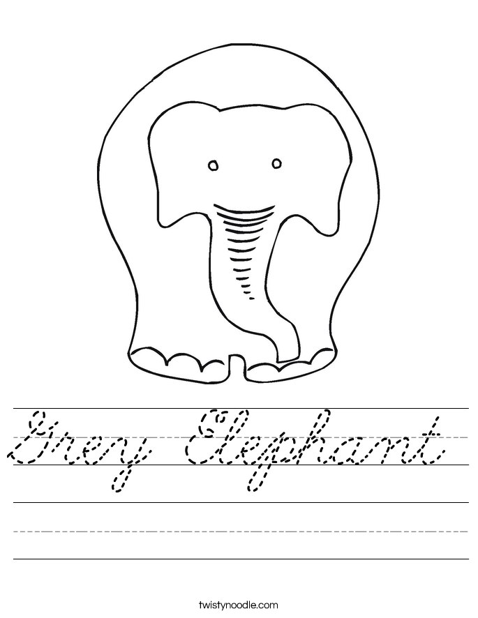 Grey Elephant Worksheet