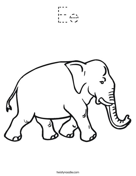 Elephant Walking Coloring Page