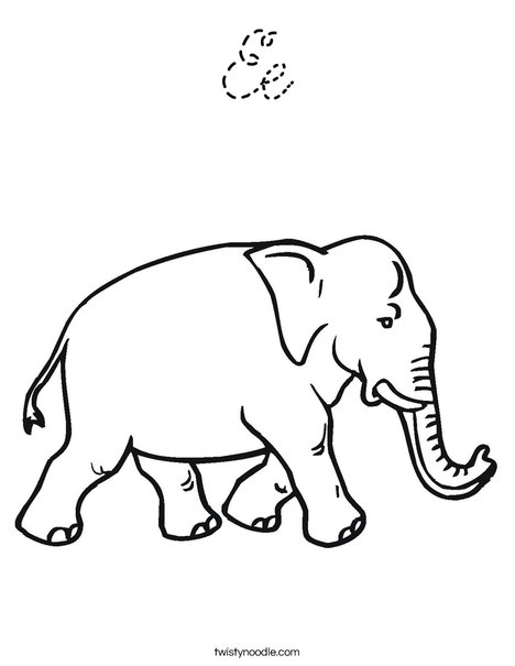 Elephant Walking Coloring Page