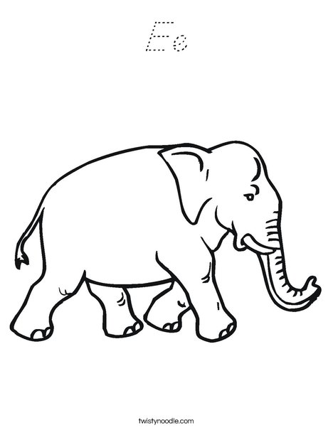 Elephant Walking Coloring Page