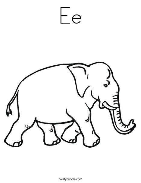 Elephant Walking Coloring Page