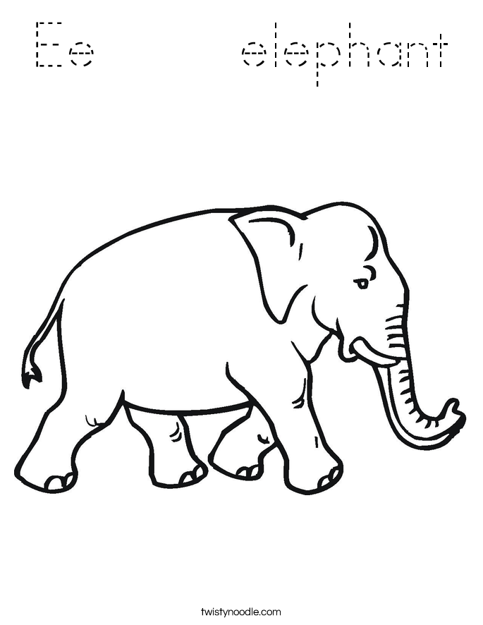 Ee     elephant Coloring Page