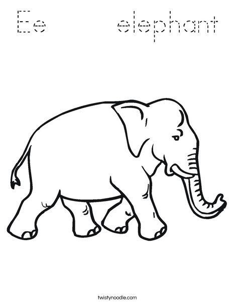 Elephant Walking Coloring Page