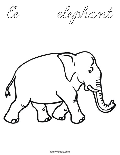 Elephant Walking Coloring Page