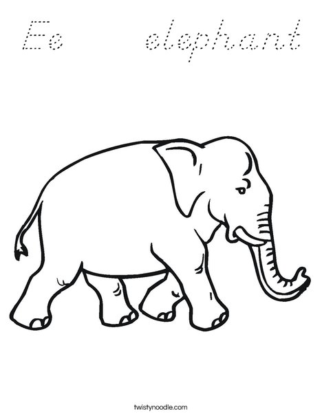 Elephant Walking Coloring Page