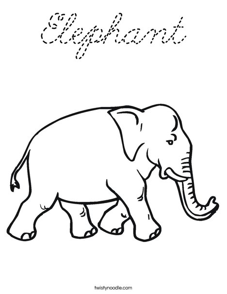Elephant Walking Coloring Page