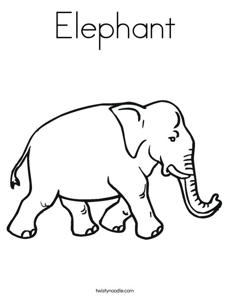 Elephant Walking Coloring Page