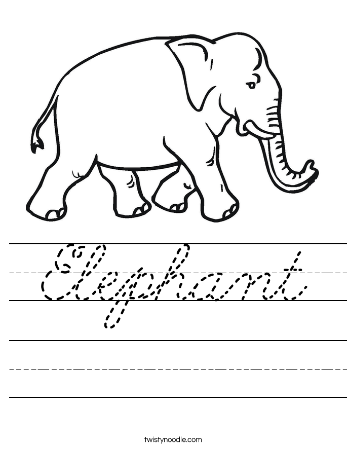 Elephant Worksheet