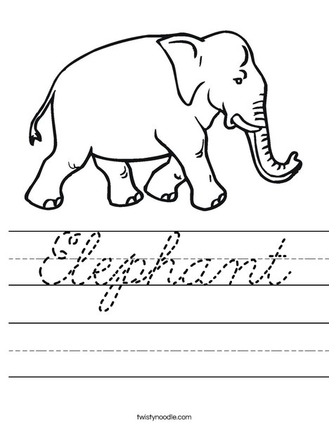 Elephant Walking Worksheet