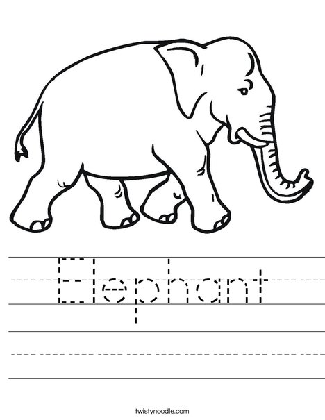 Elephant Walking Worksheet