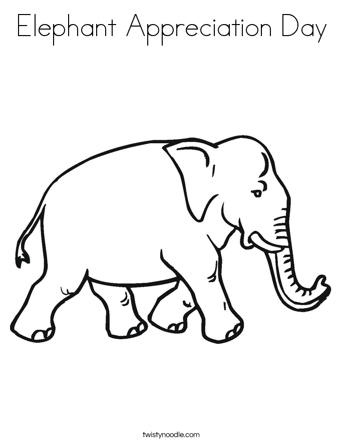 Elephant Appreciation Day Coloring Page