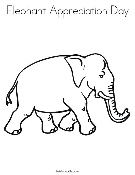 Elephant Appreciation Day Coloring Page Twisty Noodle Elephant Appreciation Day Coloring Page Twisty Noodle