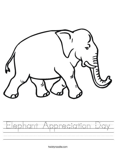 Printable Walking Elephant Coloring Page 6