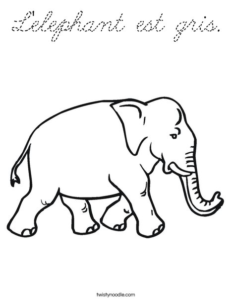 Elephant Walking Coloring Page