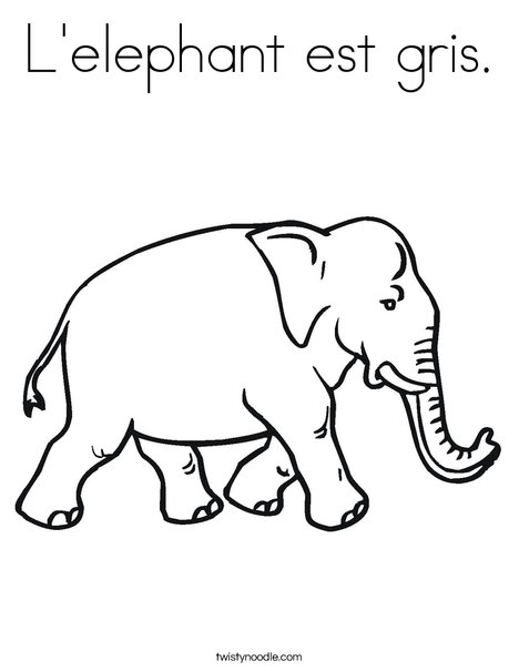 Elephant Walking Coloring Page