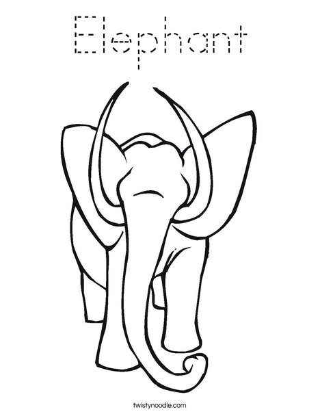 Elephant with Tusks Coloring Page