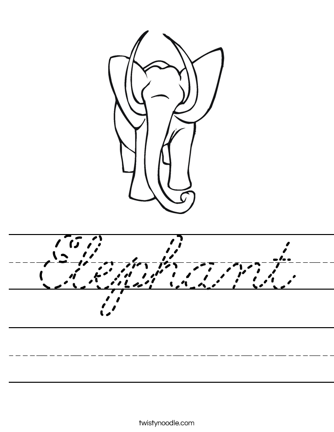 Elephant Worksheet