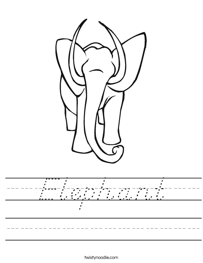 Elephant Worksheet