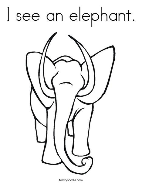 Elephant with Tusks Coloring Page