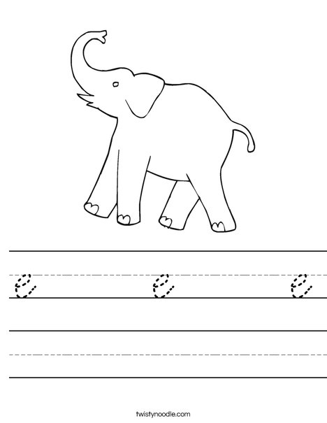 I Love Elephants Worksheet