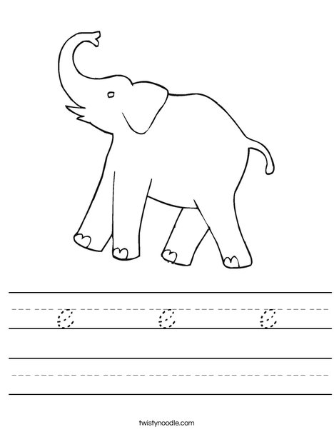 I Love Elephants Worksheet