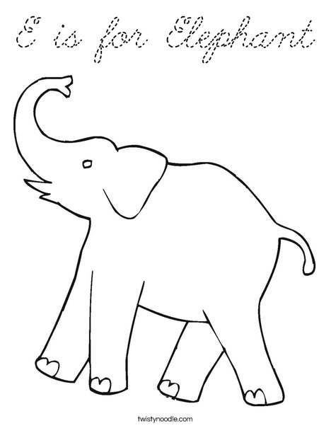 I Love Elephants Coloring Page