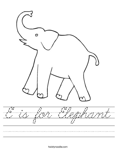 I Love Elephants Worksheet