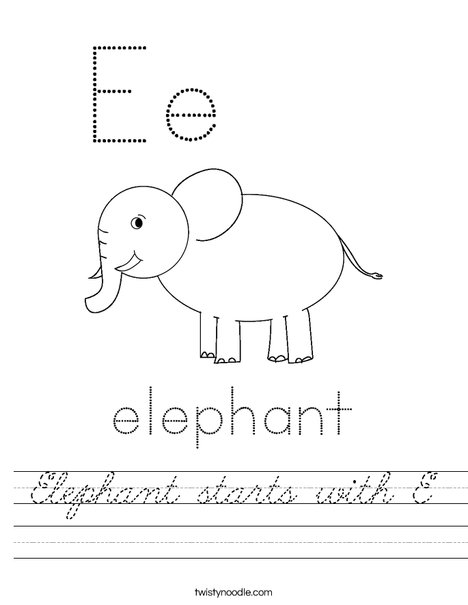 Circus Elephant Worksheet
