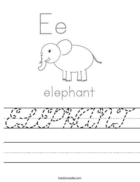 Circus Elephant Worksheet