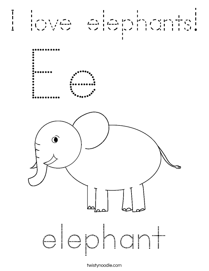 I love elephants! Coloring Page