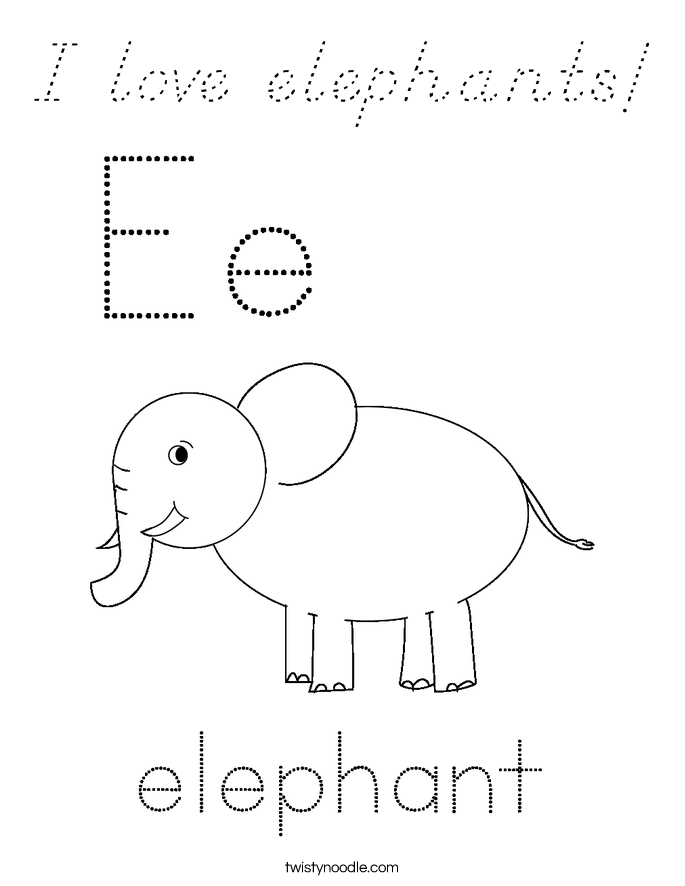 I love elephants! Coloring Page