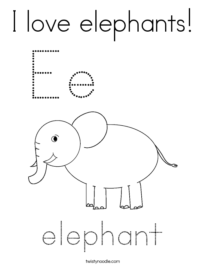 I love elephants! Coloring Page