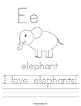 I love elephants! Worksheet