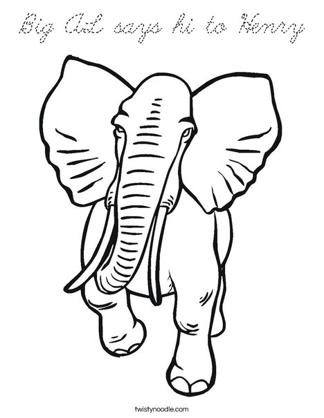 Big Elephant Coloring Page