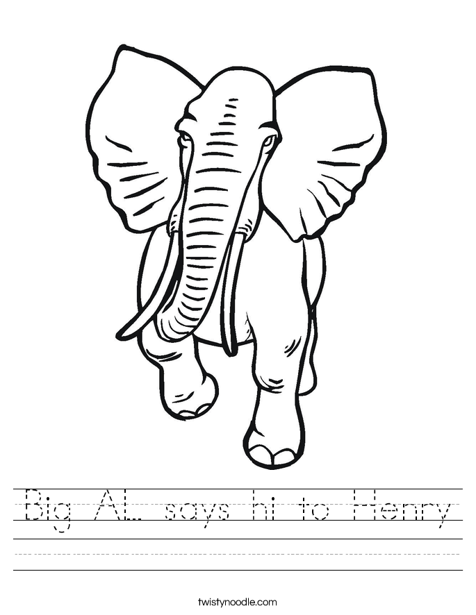 Big AL says hi to Henry Worksheet