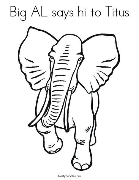 Big Elephant Coloring Page