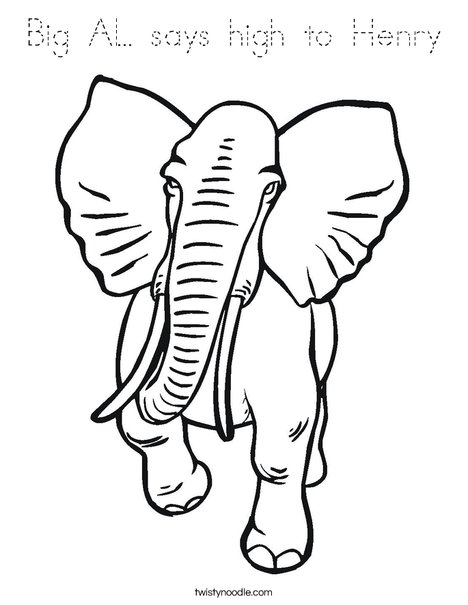 Big Elephant Coloring Page