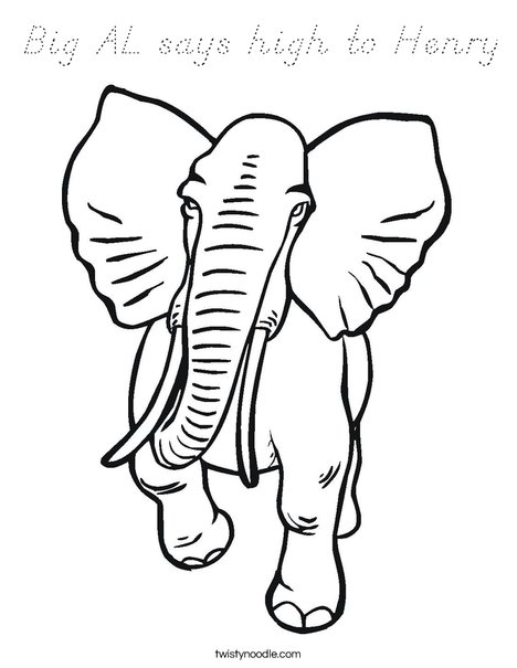 Big Elephant Coloring Page