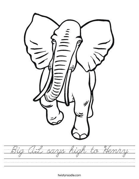 Big Elephant Worksheet