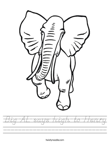 Big Elephant Worksheet