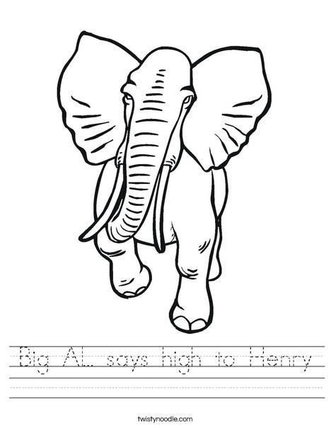 Big Elephant Worksheet