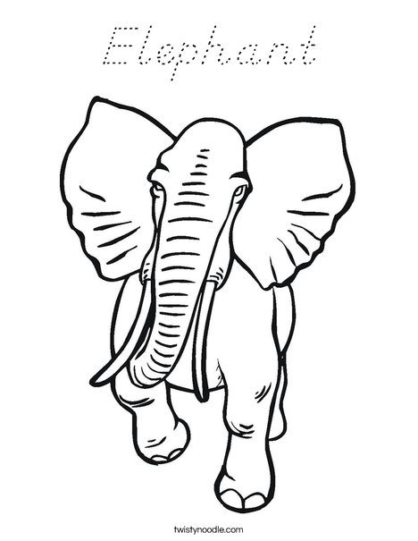 Big Elephant Coloring Page