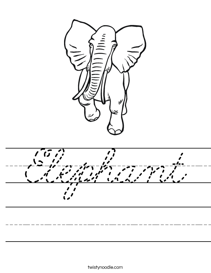 Elephant Worksheet