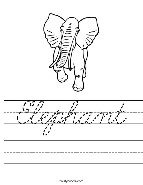 Big Elephant Worksheet